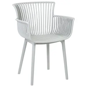 Set of 4 Garden Chairs PESARO Light Grey