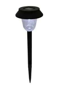 Black Round Solar-powered Integrated LED Outdoor Stake light