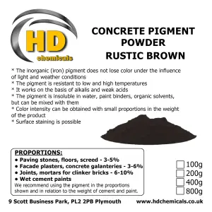 BROWN Cement Concrete Pigment Powder Dye 800g