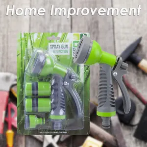 Hose Spray Gun 6 Function Hose Gardening Tools Accessories  13cm Green