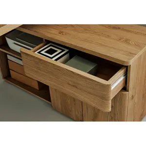 Belfield L-Shape Desk Montana Oak