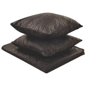 Bedspread with Cushions RAYEN 140 x 210 cm Brown