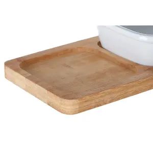 Maison by Premier Bamboo Snack Tray With White Bowl