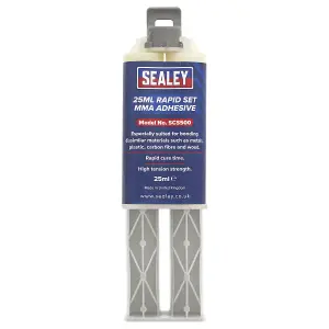 Sealey 25ml Rapid Set MMA Adhesive Resistant To Sheer Multipurpose SCS500