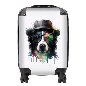 Border Collie Dog Splashart Suitcase - Mini Cabin