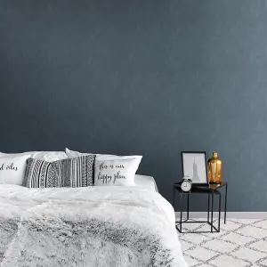 Muriva Blue Texture Metallic effect Embossed Wallpaper