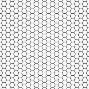 Contour Black & white Tile effect Hexagon lattice Textured Wallpaper Sample