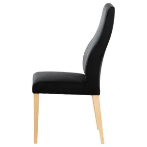 Feodosiy Upholstered Dining Chair (Set of 2) Black / Beech