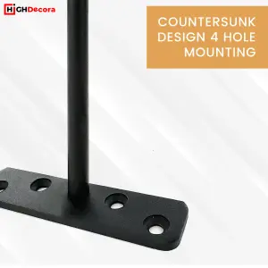 Highdecora Floating Shelf T Brackets Mounted Solid Steel Hidden Brackets for Wood Shelves 6Pcs with Screws & Plugs (Black, 150mm)