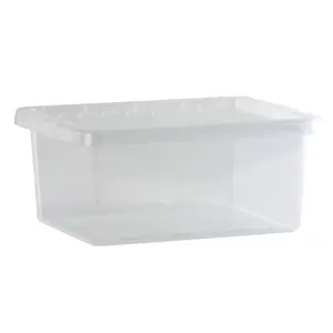 Wham Crystal Clear Rectangular 14L Medium Plastic Stackable Storage box with Lid