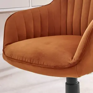 Furniturebox UK Booker Orange Velvet Office Chair