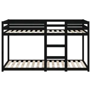 Cullompt Harriet Bee Bunk Bed 90x200 Cm Solid Wood Pine Black / 80 x 200 cm