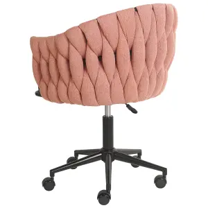 Beliani Glam Office Chair Pink MILAN