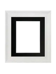 Scandi Limed White Frame with Black Mount for Image Size 14 x 11 Inch