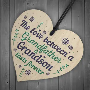 Red Ocean Grandfather Gift Ideas Wooden Heart Grandpa Grandad Birthday Christmas Gifts From Grandson Grandparent Plaque