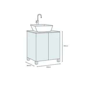 Dominic Solid Oak 650mm Free-Standing Vanity Unit