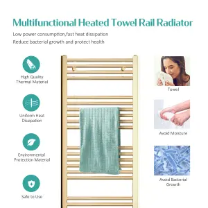 EMKE Central Heating Towel Rails Heated Towel Rail Bathroom Radiator Warmer 1000x500mm, Gold