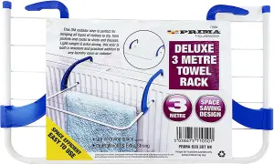 New 3m Deluxe Radiator Clothes Airer Towel Rack Drying Washing Line Indoor & Outdoor