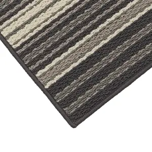 JVL Hubble Machine Washable Latex Backed Doormat, 40x70cm, Dusk