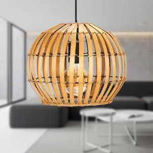 First Choice Lighting Lorisa Bamboo Natural Pendant Lightshade