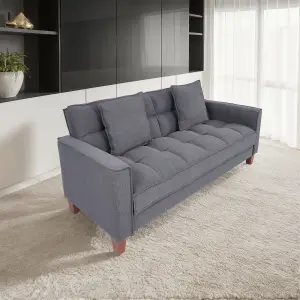 3 Seater Sofa, 177 cm Modern Fabric Upholstered Sofa Couch - Max Load 330LBS