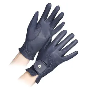 Aubrion Womens/Ladies Leather Riding Gloves Navy (L)