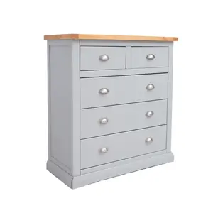 Loreo 5 Drawer Chest of Drawers Chrome Cup Handle