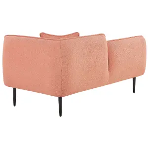 Right Hand Boucle Chaise Lounge Peach Pink CHEVANNES