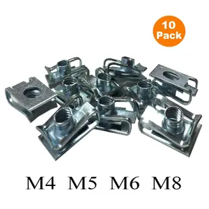 10 x M5 Fairing Bodywork Panel U Clips, Motorcycle/Bike U Nut Speed Fasteners