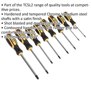 8 PACK TRX Star Screwdriver Set - Comfort Grip Handle - T8 to T40 Magnetic Tips