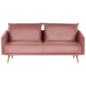 3 Seater Velvet Sofa Pink MAURA