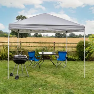 Rapid Pop Up Compact 3x3 Gazebo With Sides Light Grey