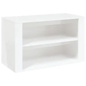 Berkfield Shoe Rack High Gloss White 75x35x45 cm Engineered Wood