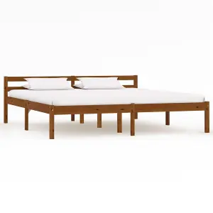 Berkfield Bed Frame Honey Brown Solid Pine Wood 180x200 cm 6FT Super King