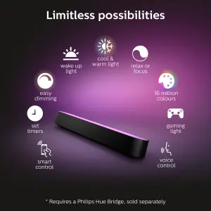 Philips Hue White and Colour Ambiance Play Lightbar 2 Pack with Bridge Starter kit