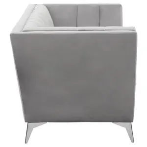 Interiors by Premier Hansa Two Seat Grey Velvet Sofa