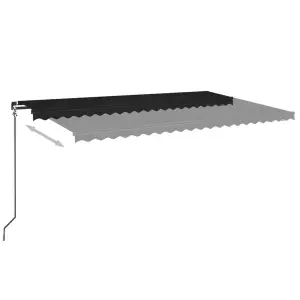 Berkfield Manual Retractable Awning with LED 500x350 cm Anthracite