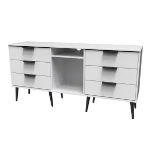 Fuji 6 Drawer Sideboard in White Matt (Ready Assembled)