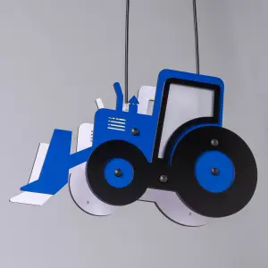 Litecraft Blue Tractor Glow Kids Ceiling Pendant