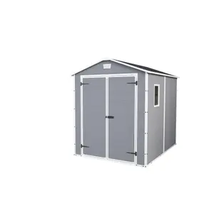 Keter Manor 8x6 ft Gable Grey Plastic 2 door Shed with floor