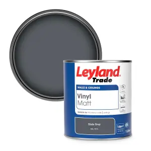 Leyland Trade Vinyl Matt Walls & Ceilings Emulsion Paint Slate Grey (RAL 7015) 1L