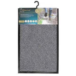 JVL Admiral Machine Washable Micorfibre Barrier Doormat 50x80cm Grey