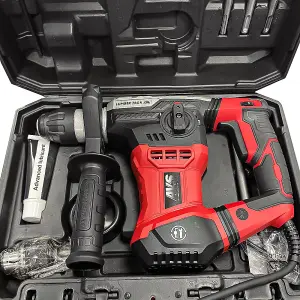 Lumberjack SDS Rotary Hammer Drill 1050W with Drill Bits Chisel and Case Included