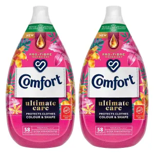 Comfort Fabric Conditioner Tropical Lily Ultra concentrated 870ml, 58Washes, 2Pk