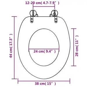 vidaXL Toilet Seat with MDF Lid New York Design