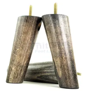 Angled Wood Legs Black Washed 135mm High Set Of 4 Replacement Furniture Feet Sette Chairs Sofa M8