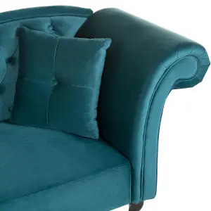 Right Hand Chaise Lounge Velvet Teal LATTES