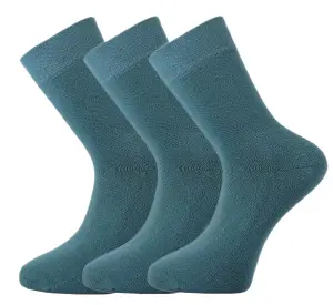 Green Bear Unisex Bamboo TEAL Colour Socks-size 3-5 Cushioned Sole - Soft & Antibacterial - 3 Pack