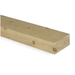 PACK OF 15 (Total 15 Units) - 50mm x 125mm (45mm x 120mm Finish) Planed All Round Redwood Timber - 4.5m Length