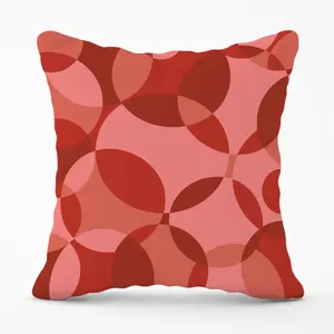 Red Circle Pattern Cushions 45cm x 45cm